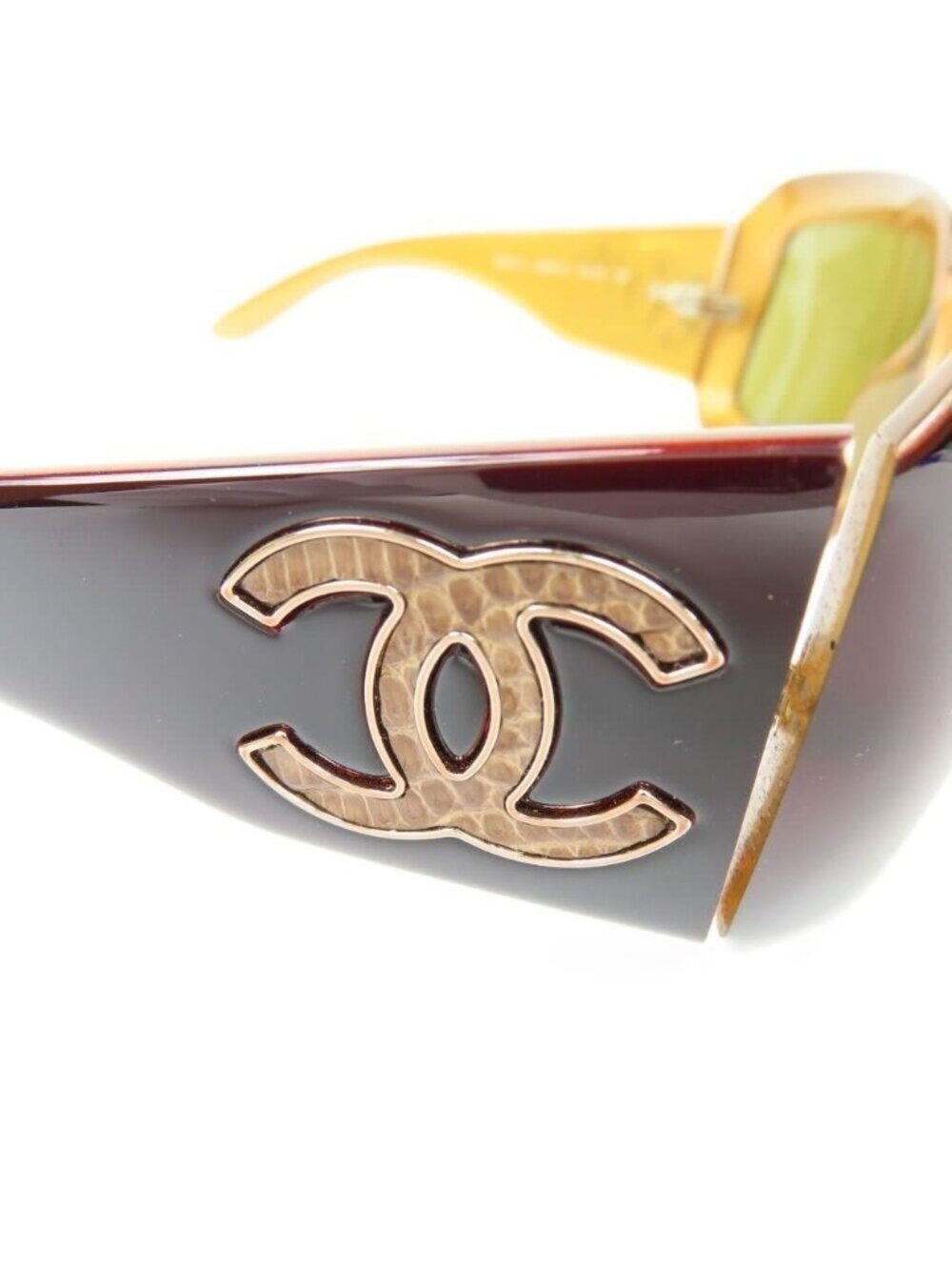 Chanel CC Vintage Logo Mother of Pearl Sunglasses 6022-Q Brown Amber - Picture 5 of 11